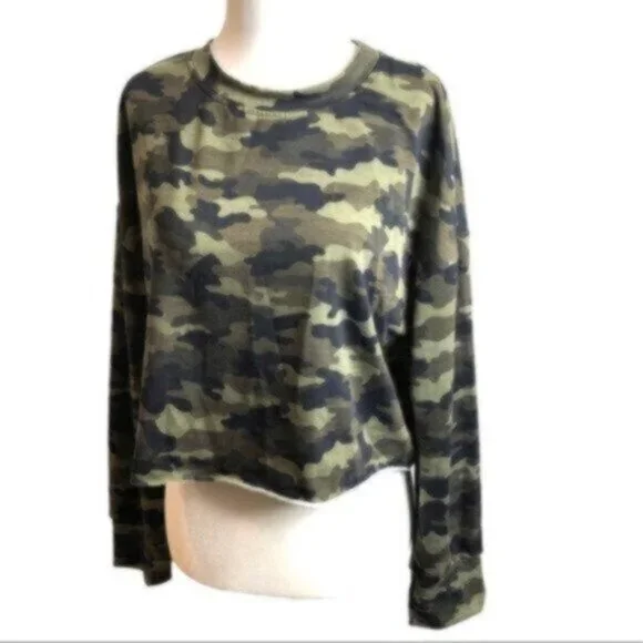 SHEIN Green Camo Long Sleeve Tee Shirt Medium - Picture 2 of 6